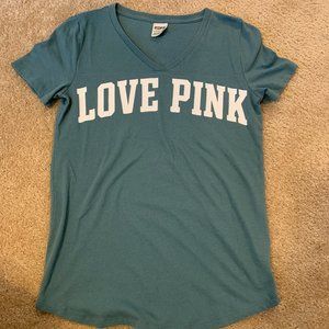 PINK teen tee shirt blouse in green